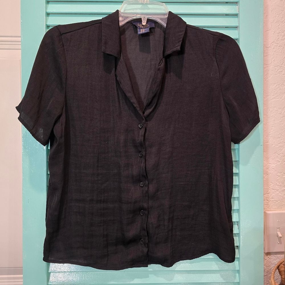 RACHEL Rachel Roy Black Button-Up Top
